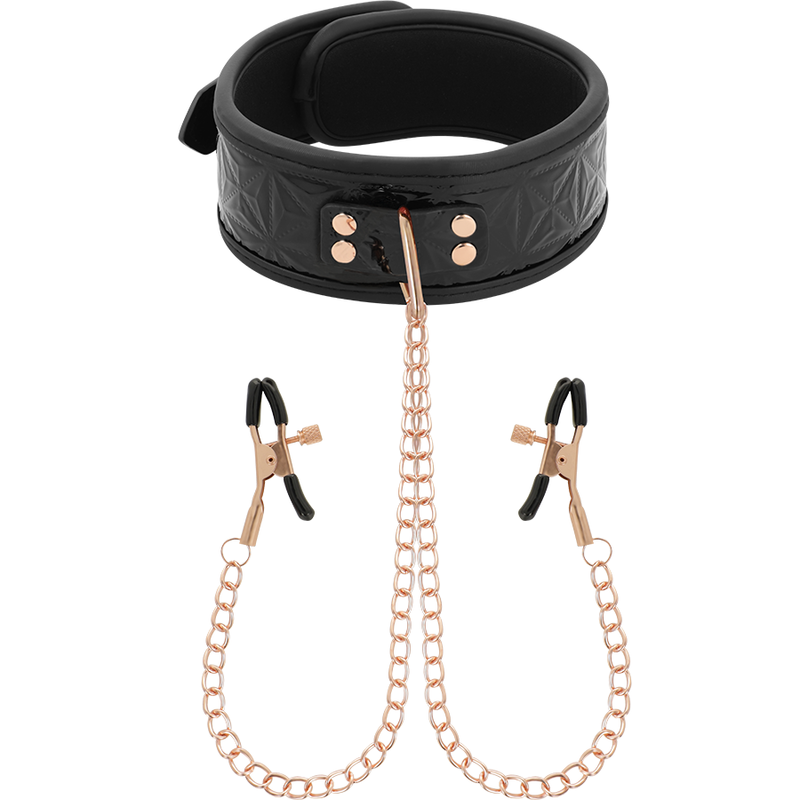 BEGME Black Edition BDSM obojek se svorkami na bradavky