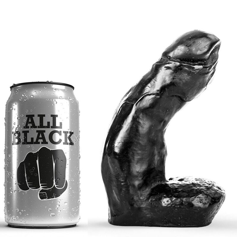 Realistický vibrátor ALL BLACK, 15 cm