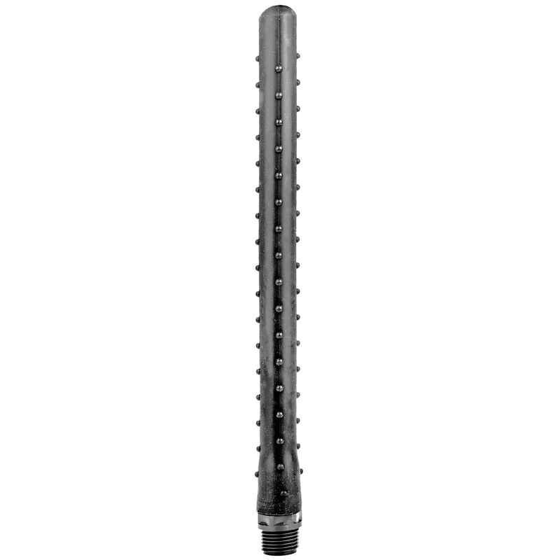 Silikonová anální sprcha ALL BLACK s žebrovaným povrchem, 27 cm