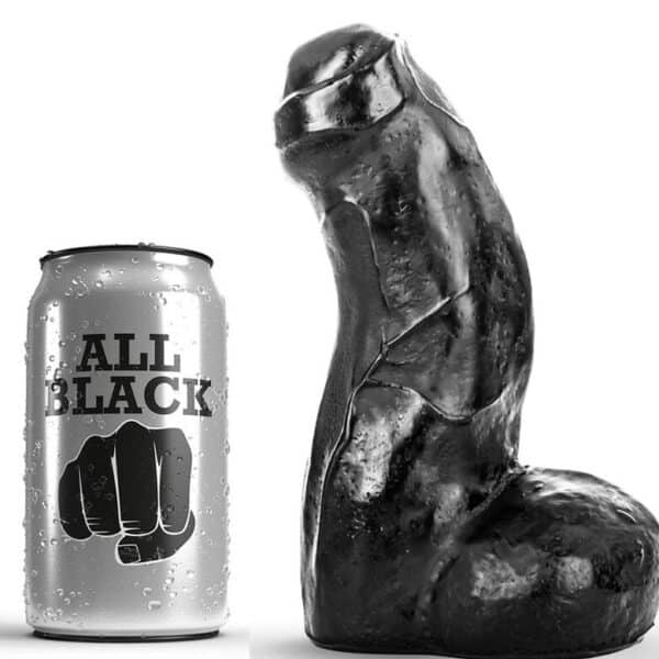 ALL BLACK Realistic Dong, realistické dildo, 17 cm