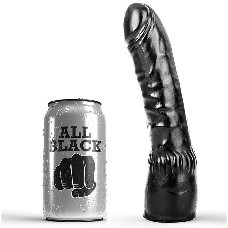 Realistický dildo ALL BLACK, 20 cm