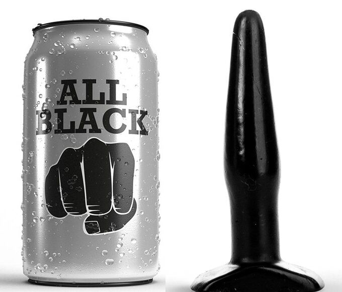 ALL BLACK anální kolík z PVC, 11 cm