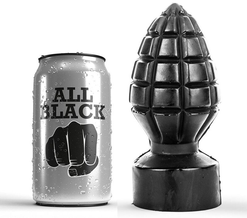 ALL BLACK anální kolík ve tvaru granátu, 14 cm