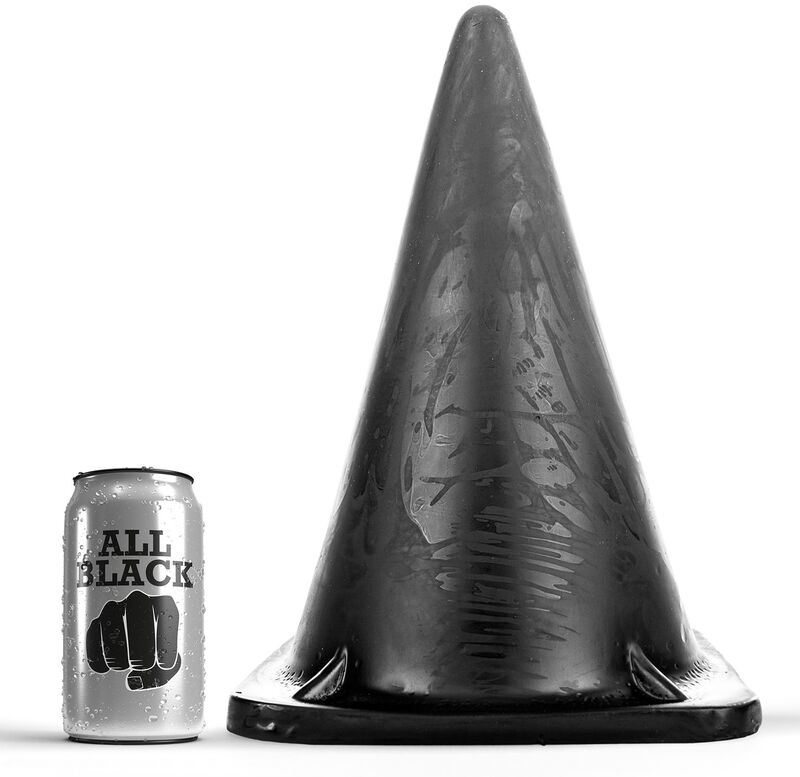 ALL BLACK trojúhelníkový anální kolík z PVC