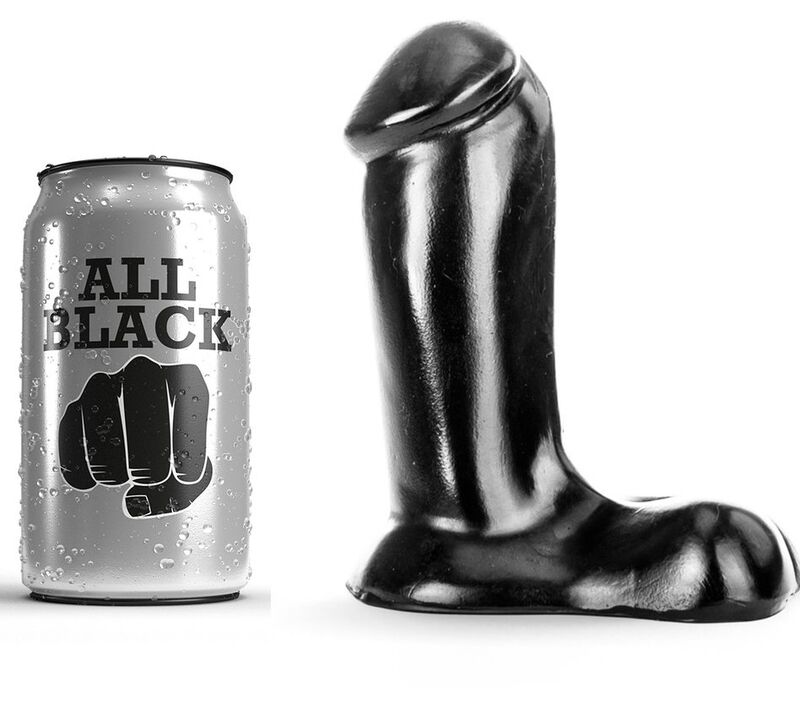 Realistické dildo ALL BLACK, 14 cm