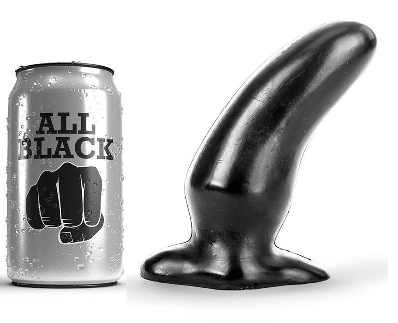 ALL BLACK anální kolík, zahnutý, 13 cm