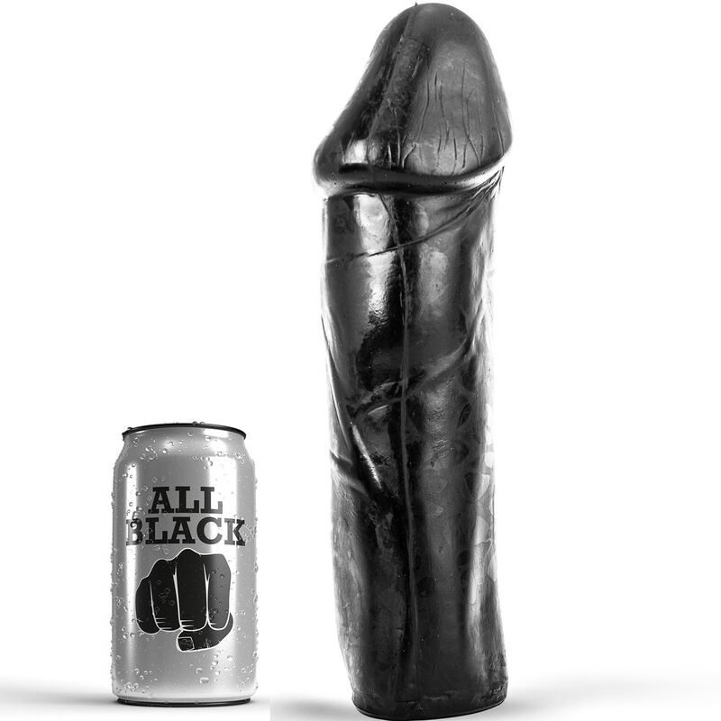 Dildo ALL BLACK bez varlat, 28 cm