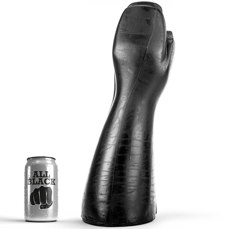 Dildo ALL BLACK ve tvaru ruky, 39 cm