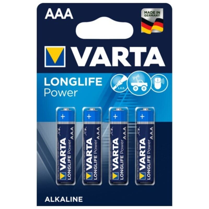 Alkalické baterie AAA s dlouhou výdrží pro dálkové ovladače a zařízení VARTA
