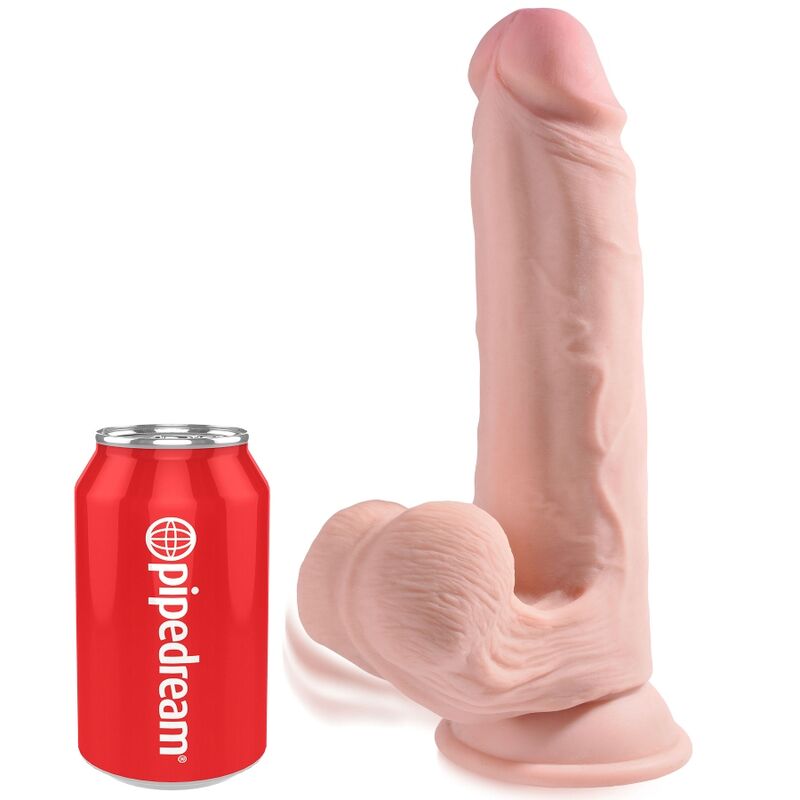 KING COCK Plus 3D dildo s přísavkou, 20,3 cm