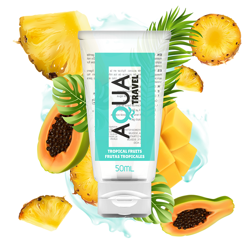 AQUA TRAVEL lubrikační gel s příchutí tropického ovoce, 50 ml