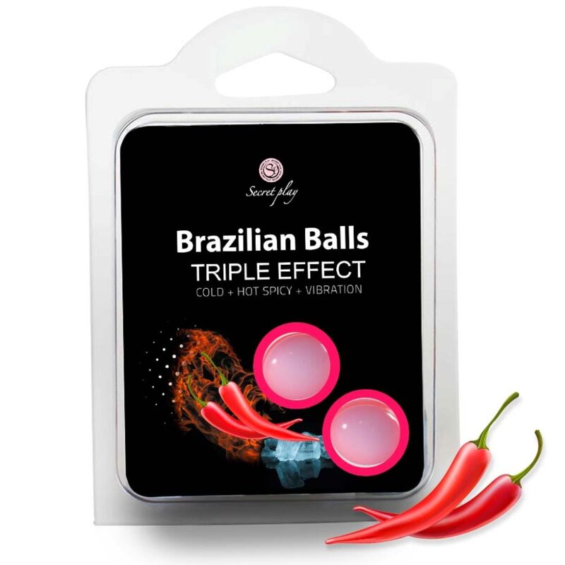 SECRETPLAY Triple Effect: brazilské masážní kuličky, 2 kusy