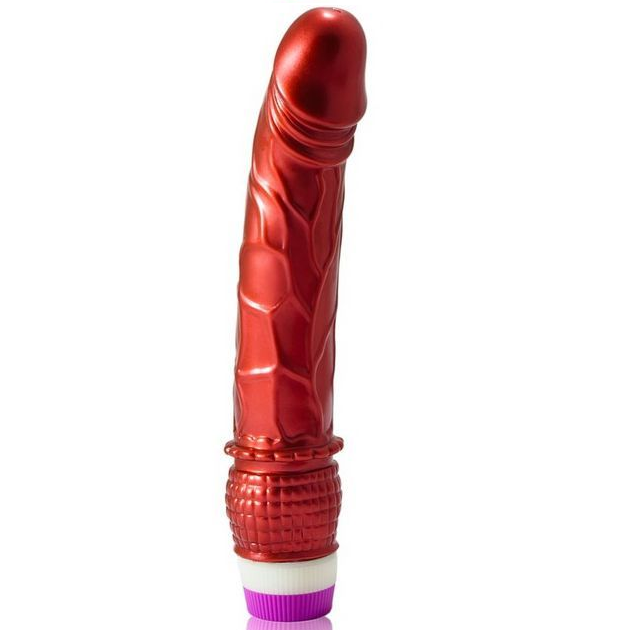 Realistický vibrátor BAILE, červený, 23 cm
