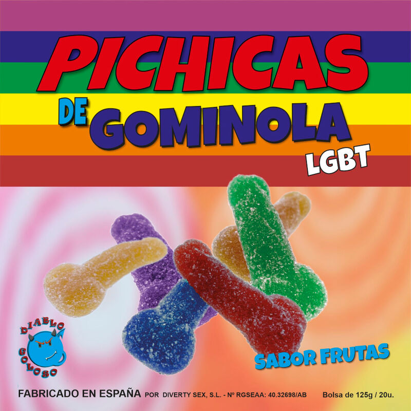 Ovocné želé bonbony PRIDE ve tvaru penisu s cukrem