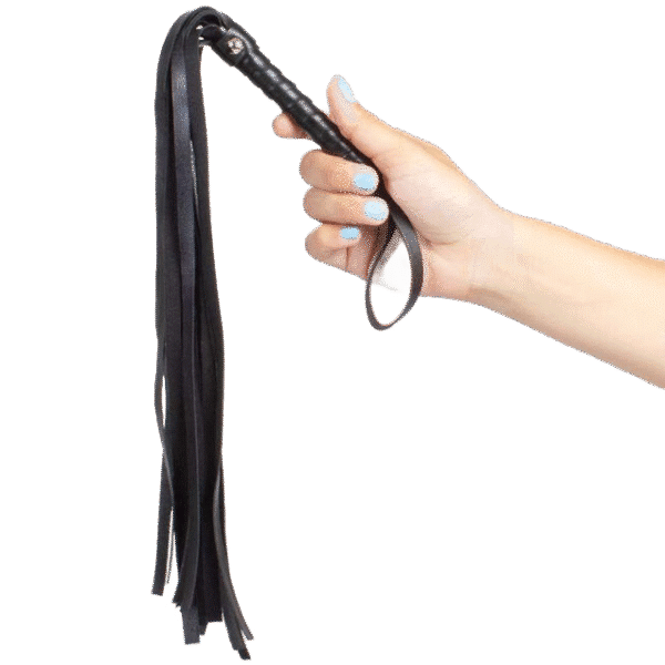Černý BDSM bič SECRETPLAY, 44 cm