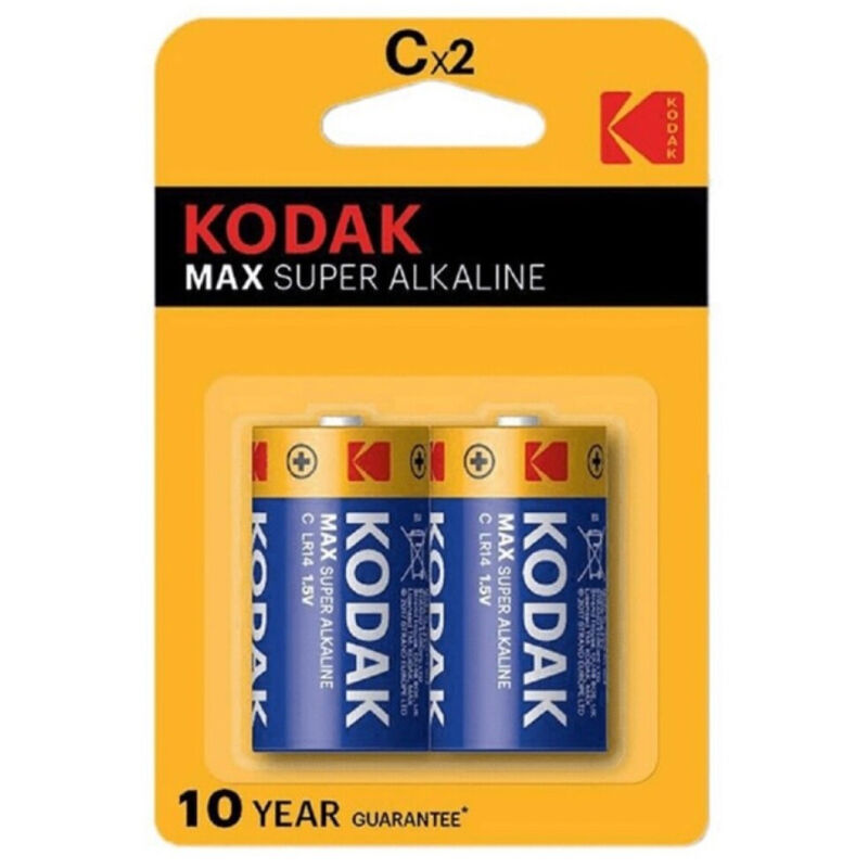 Baterie C LR14, alkalické články, balení 2 ks, dlouhá výdrž KODAK