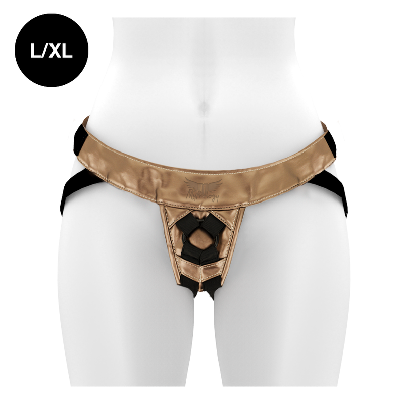 MYTHOLOGY Fantasy postroj na strap-on, bronzový, L/XL