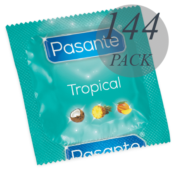 Kondomy s příchutí PASANTE Tropical, 144 kusů