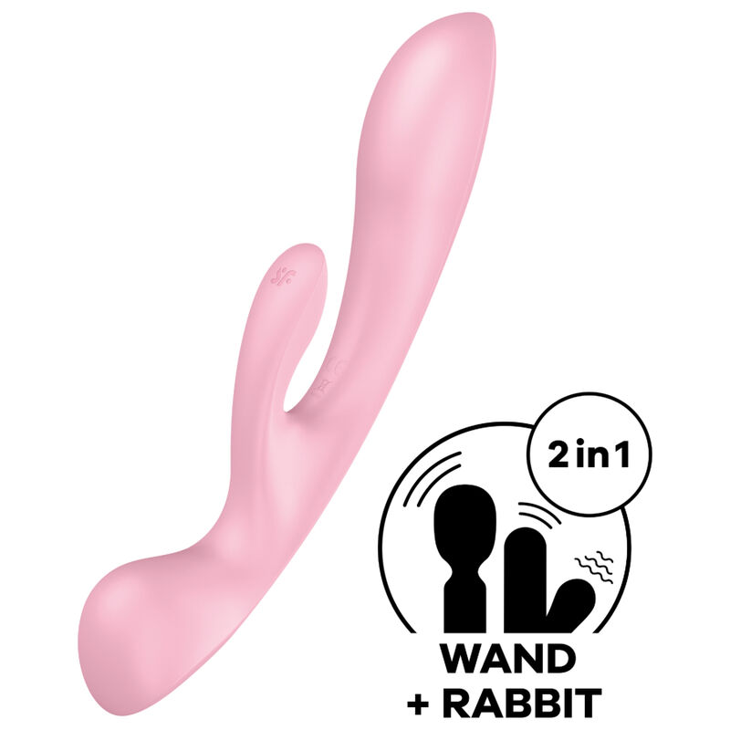 Vibrátor Rabbit na bod G a klitoris, 3 tiché motory, USB SATISFYER