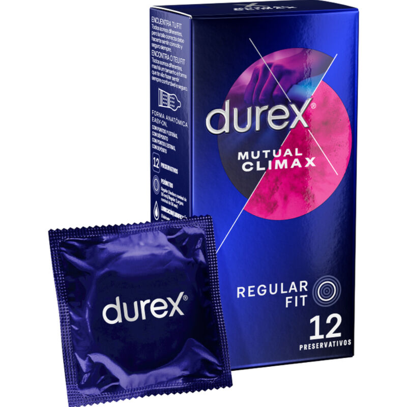 Žebrované kondomy Durex Climax Mutuo s výstupky, 12 kusů