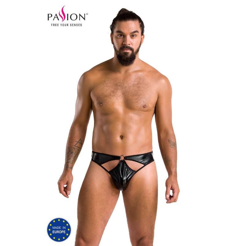 Pánská tanga z elastické látky, černá, velikost S M, pohodlná PASSION