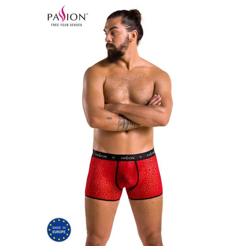 Červené boxerky z pružného materiálu pro maximální pohodlí při nošení PASSION