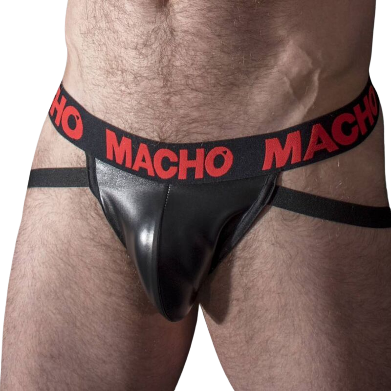 MACHO MX25RC jockstrap z červené umělé kůže