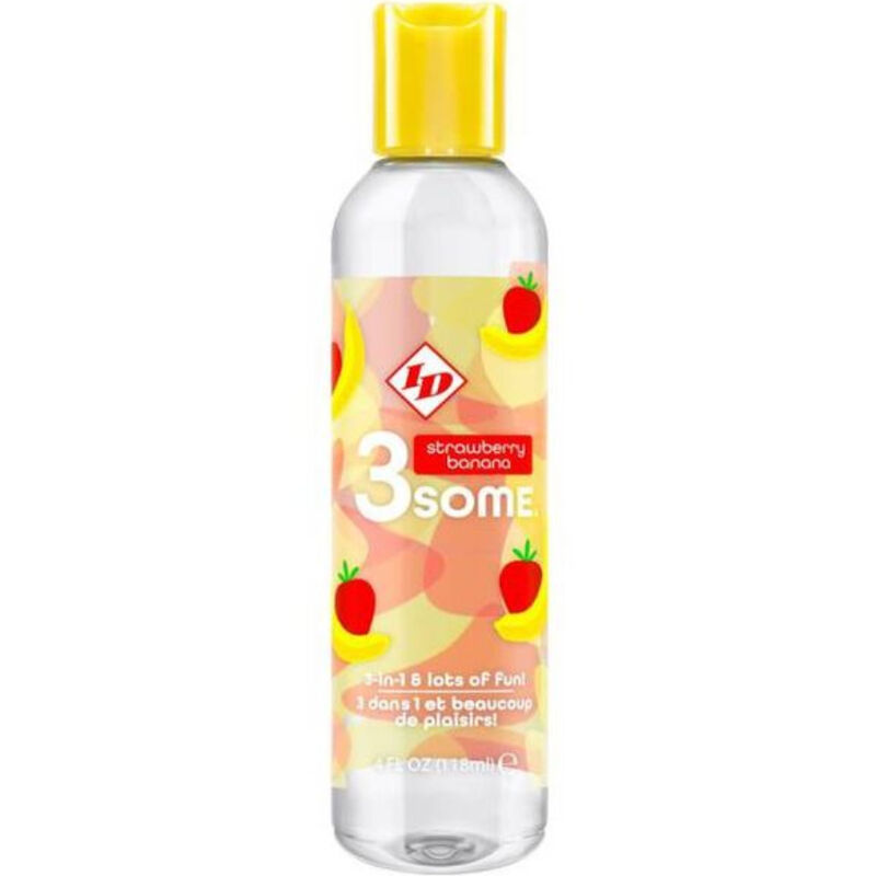 ID 3SOME lubrikační gel s jahodovo banánovou příchutí, 4 fl oz