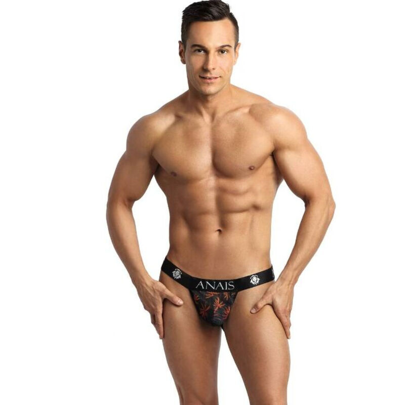 Jockstrap z prodyšného tylu s letním potiskem palem a přiléhavým střihem ANAIS