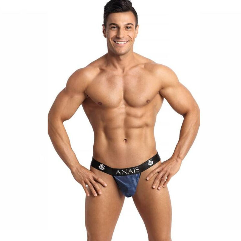 Jockstrap z tylu se saténovými proužky, perfektně padnoucí, tmavě modrý ANAIS