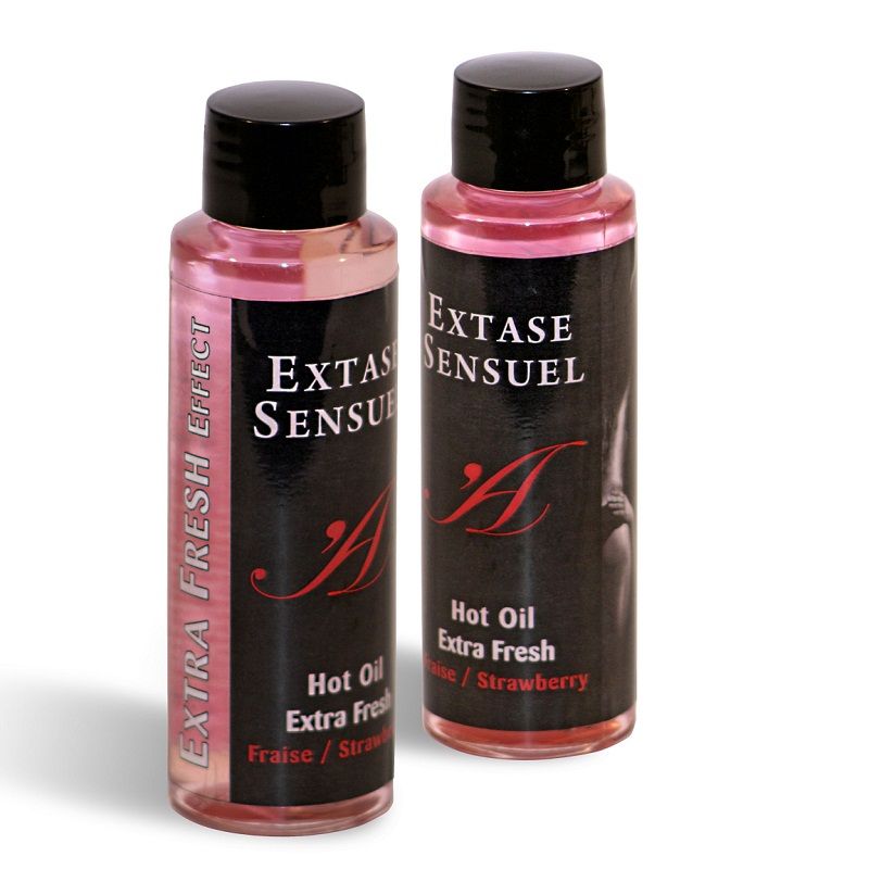 Masážní olej Extase Sensual s extra svěžím jahodovým efektem, 100 ml