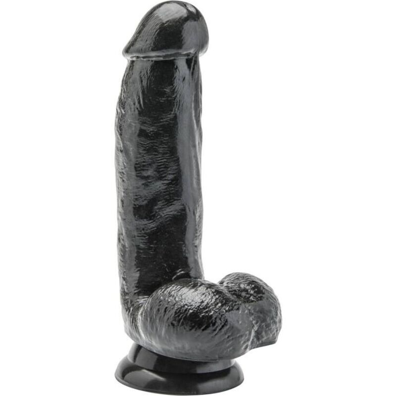 GET REAL realistické dildo s varlaty, 12 cm, černé