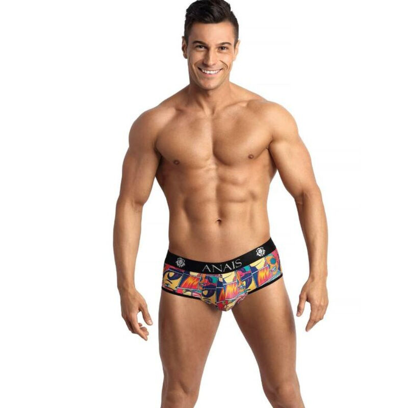 Jock bikini s otevřeným zadečkem a komiksovým potiskem z pružného materiálu ANAIS