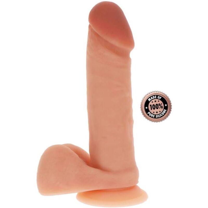 GET REAL silikonové dildo s varlaty, 20,5 cm