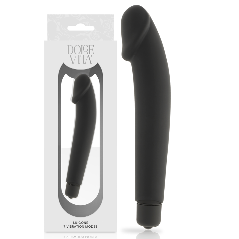 DOLCE VITA Realistic Black Silicone vibrátor