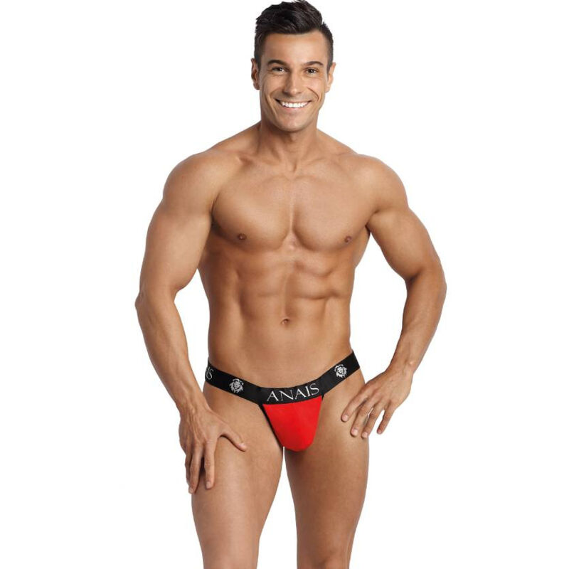 Červený jockstrap z mikrovlákna s hlubokým vykrojením vzadu pro smyslnou oporu ANAIS