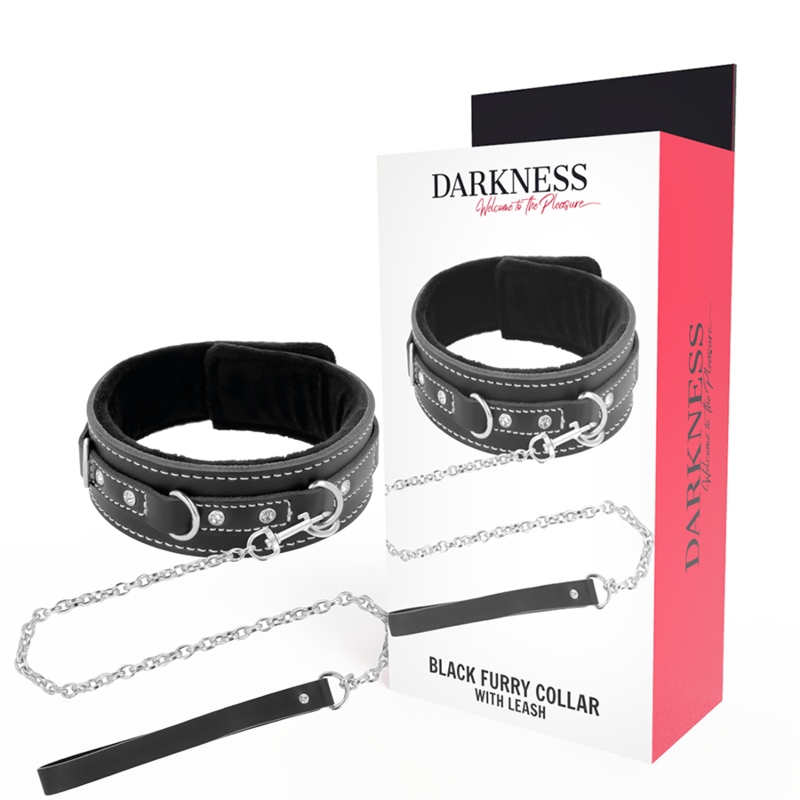 DARKNESS BONDAGE BDSM kožený obojek s vodítkem