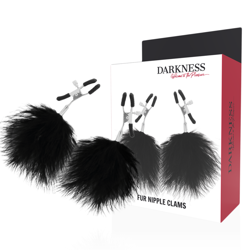 DARKNESS svorky na bradavky s bambulkami