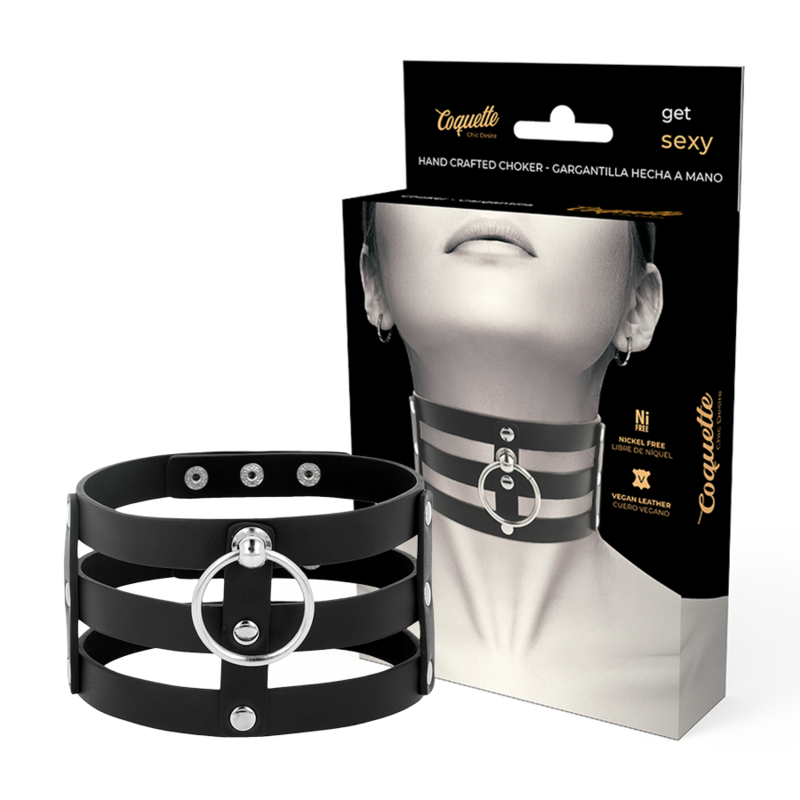 Obojek Coquette Chic Desire BDSM z veganské koženky