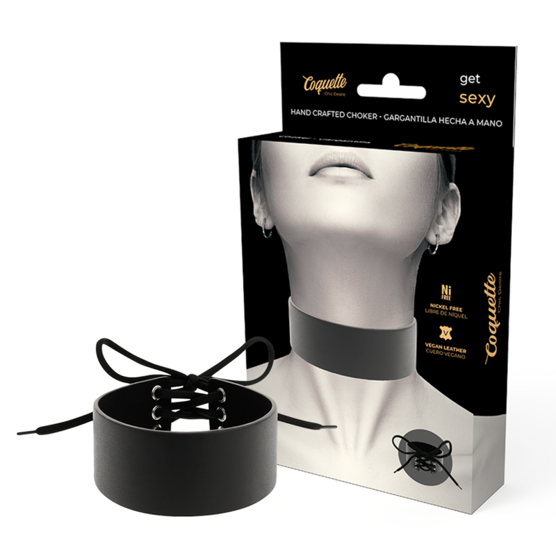 Coquette Chic Desire BDSM obojek z veganské PU kůže