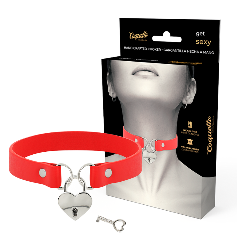 Obojek BDSM Coquette Chic Desire srdce a klíč