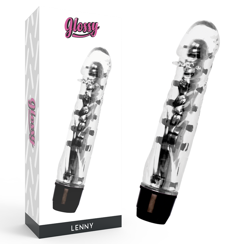 Vibrátor GLOSSY Lenny, černý, 14 cm