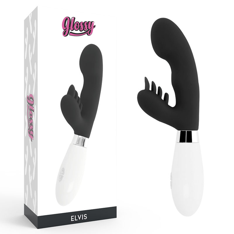 GLOSSY Elvis králičí vibrátor, černý