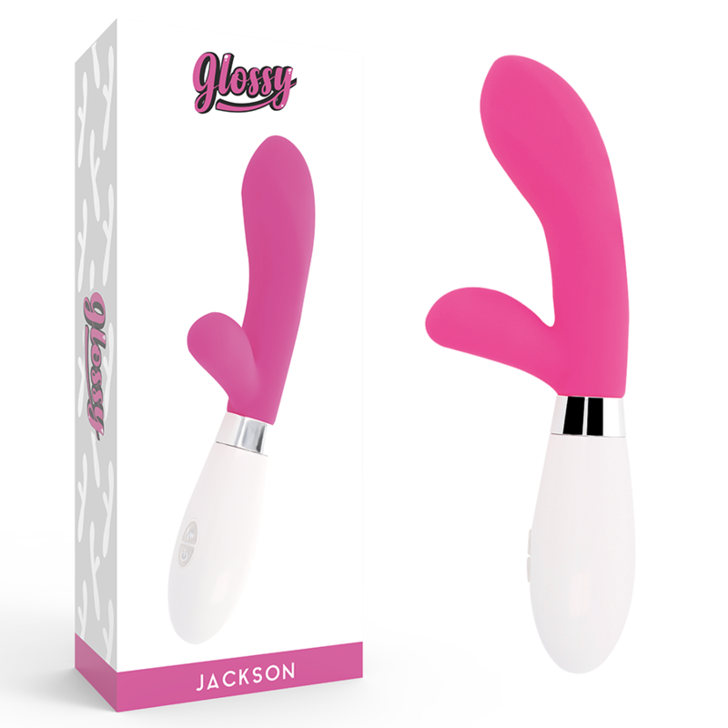 GLOSSY Jackson, králičí vibrátor, růžový