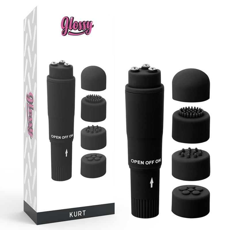 GLOSSY Kurt minivibrátor se 4 nástavci