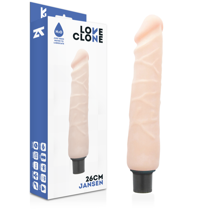 Realistický vibrátor LOVECLONE Jansen s aktivací vodou, 26 cm