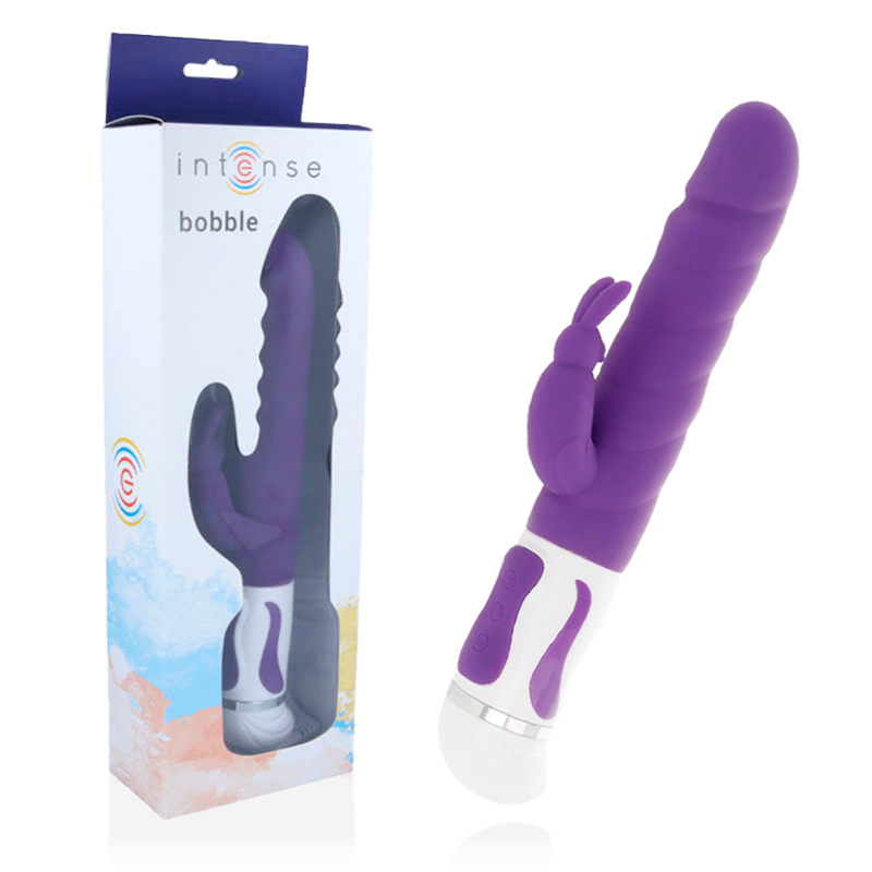 Rotační vibrátor INTENSE Bobble se stimulátorem klitorisu, šeříkový