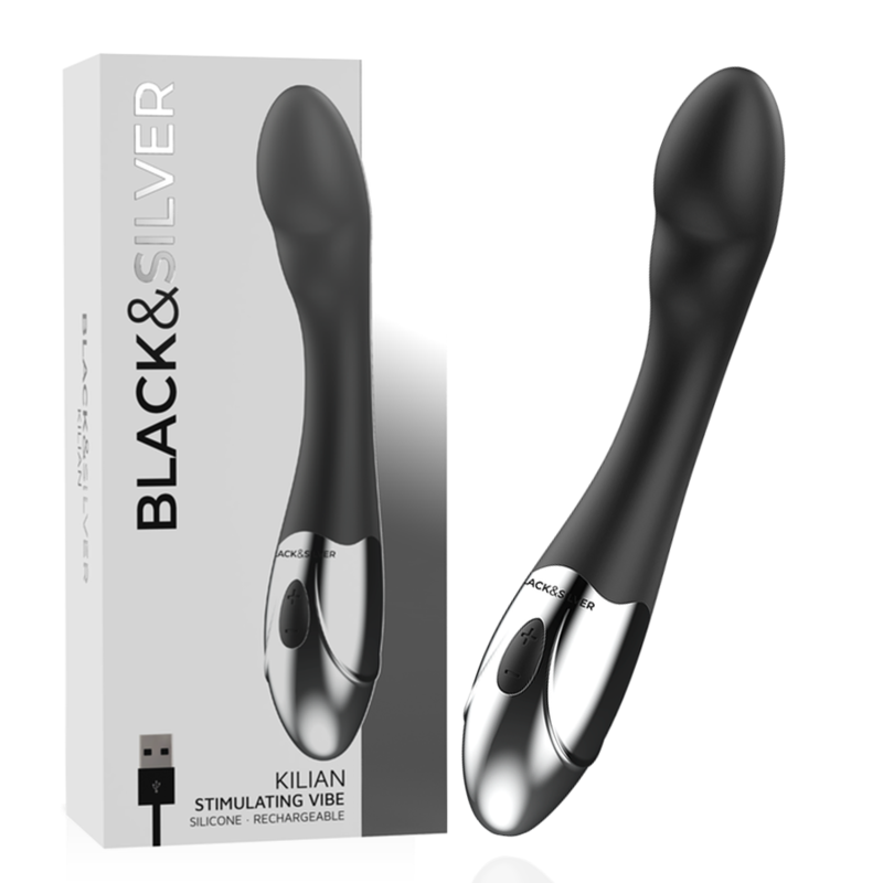 Vibrátor na bod G se supervýkonným motorem a měkkým silikonem BLACKSILVER