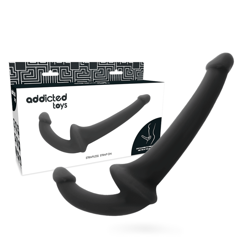 Černé dvojité dildo bez postroje ADDICTED TOYS