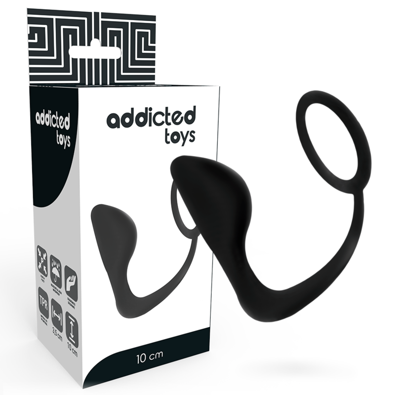 ADDICTED TOYS anální kolík s integrovaným erekčním kroužkem
